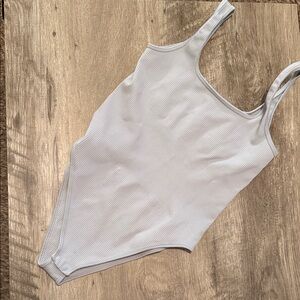 Grey/light blue OQQ women’s body suit
